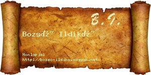 Bozsó Ildikó névjegykártya